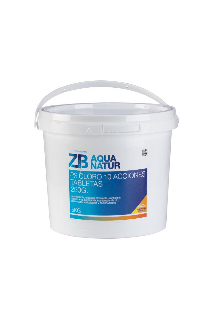 CLORO 10 EFECTOS TABLETAS 250G 5KG AQUANATUR